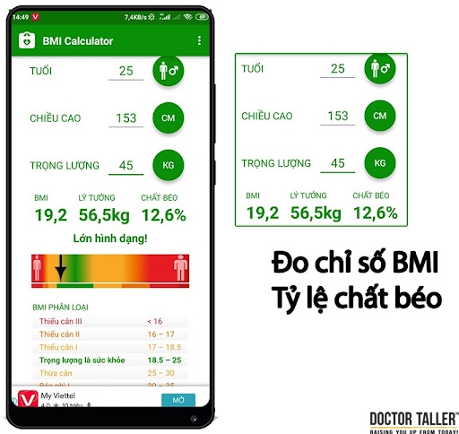 Công cụ đo chỉ số BMI 